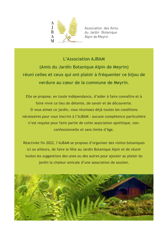 vue du jardin et description des activités de l'AJBAM